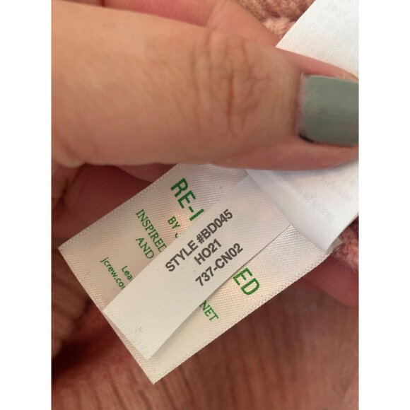 J. Crew Pink Striped Turtleneck Sweater L Supersoft Yarn Cozy & Stylish - Picture 9 of 10